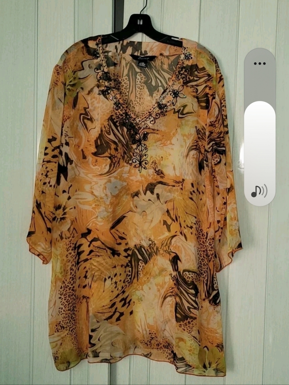 Women's Swim Coverup Dress Sheer L/XL Zury